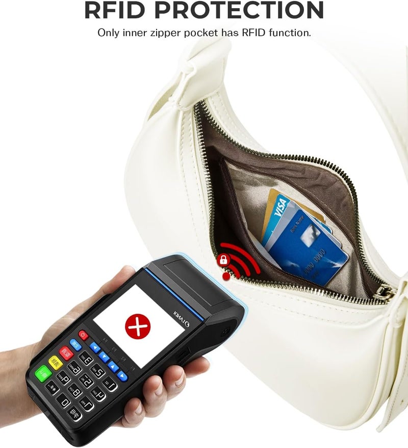 CHOLISS Shoulder Bag for Women RFID Vegan Leather Crescent Hobo Bag Clutch Underarm Purse Top-Handle Travel Handbags - Image 3